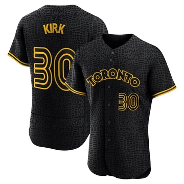 Authentic Alejandro Kirk Men's Toronto Blue Jays Black Snake Skin City Jersey