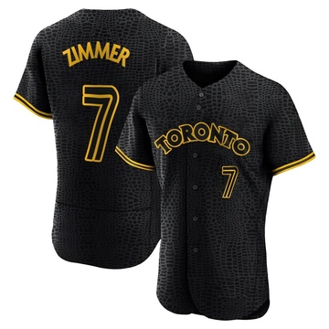 Authentic Bradley Zimmer Men's Toronto Blue Jays Black Snake Skin City Jersey