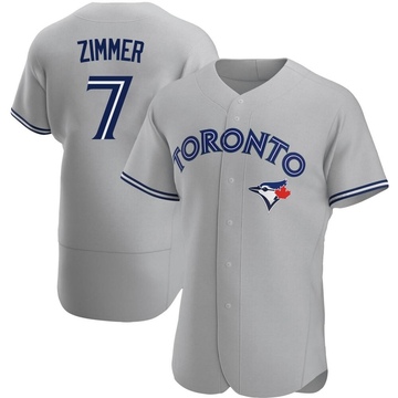 Authentic Bradley Zimmer Men's Toronto Blue Jays Gray Road Jersey