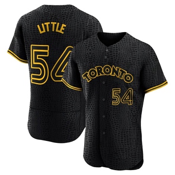 Authentic Brendon Little Men's Toronto Blue Jays Black Snake Skin City Jersey