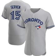 Authentic Brian Serven Men's Toronto Blue Jays Gray Road Jersey