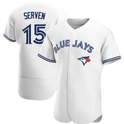 Authentic Brian Serven Men's Toronto Blue Jays White Home Jersey