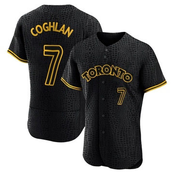 Authentic Chris Coghlan Men's Toronto Blue Jays Black Snake Skin City Jersey