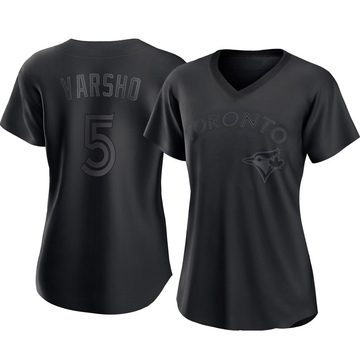 Authentic Daulton Varsho Women's Toronto Blue Jays Black Pitch Fashion Jersey
