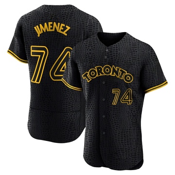 Authentic Eloy Jimenez Men's Toronto Blue Jays Black Snake Skin City Jersey