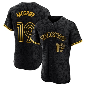 Authentic Fred Mcgriff Men's Toronto Blue Jays Black Snake Skin City Jersey