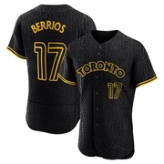 Authentic Jose Berrios Men's Toronto Blue Jays Black Snake Skin City Jersey