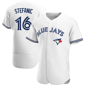 Authentic Michael Stefanic Men's Toronto Blue Jays White Home Jersey