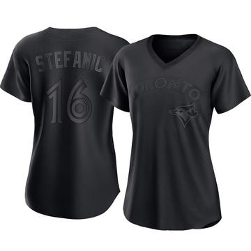 Authentic Michael Stefanic Women's Toronto Blue Jays Black Pitch Fashion Jersey
