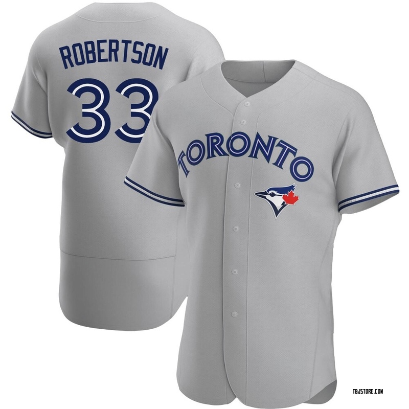 Authentic Nick Robertson Men's Toronto Blue Jays Gray Road Jersey