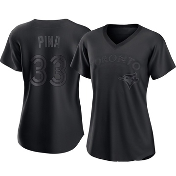 Authentic Robinson Pina Women's Toronto Blue Jays Black Pitch Fashion Jersey