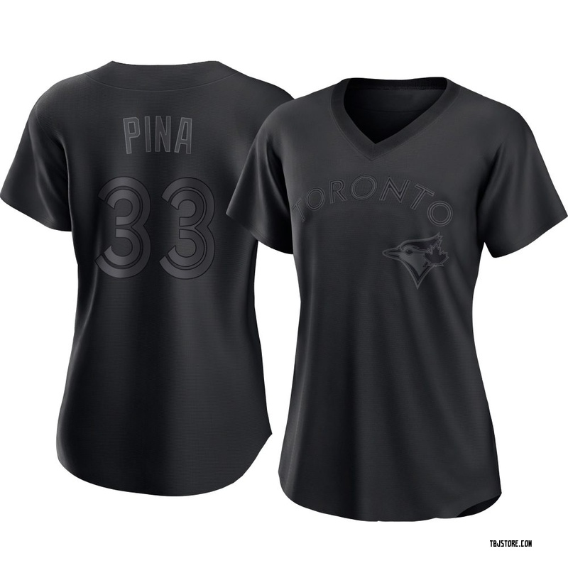 Authentic Robinson Pina Women's Toronto Blue Jays Black Pitch Fashion Jersey