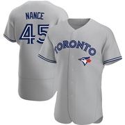 Authentic Tommy Nance Men's Toronto Blue Jays Gray Road Jersey