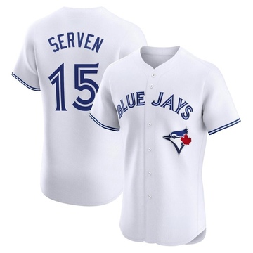 Elite Brian Serven Men's Toronto Blue Jays White Home Jersey