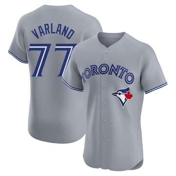 Elite Louis Varland Men's Toronto Blue Jays Gray Road Jersey