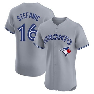 Elite Michael Stefanic Men's Toronto Blue Jays Gray Road Jersey