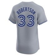 Elite Nick Robertson Men's Toronto Blue Jays Gray Road Jersey