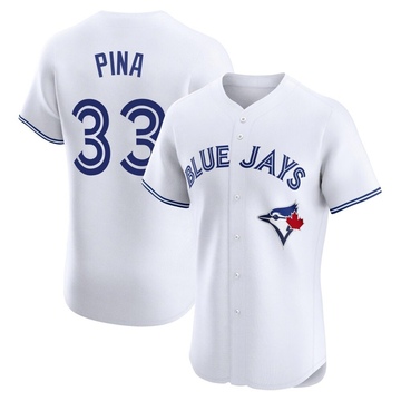 Elite Robinson Pina Men's Toronto Blue Jays White Home Jersey