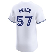 Elite Shane Bieber Men's Toronto Blue Jays White Home Jersey