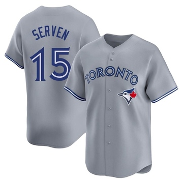 Limited Brian Serven Men's Toronto Blue Jays Gray Away Jersey