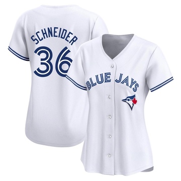 Limited Davis Schneider Women's Toronto Blue Jays White Home Jersey