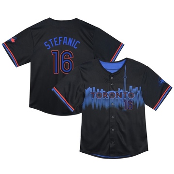 Limited Michael Stefanic Toddler Toronto Blue Jays Black 2024 City Connect Jersey