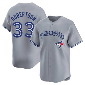 Limited Nick Robertson Men's Toronto Blue Jays Gray Away Jersey