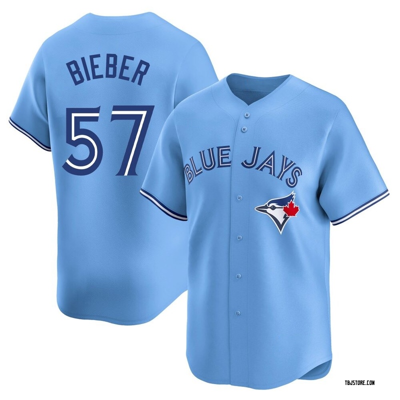 Limited Shane Bieber Youth Toronto Blue Jays Blue Powder Alternate Jersey