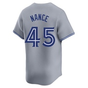 Limited Tommy Nance Men's Toronto Blue Jays Gray Away Jersey