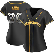 Replica Alejandro Kirk Women's Toronto Blue Jays Black Golden Alternate Jersey