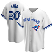 Replica Alejandro Kirk Youth Toronto Blue Jays White Home Cooperstown Collection Jersey