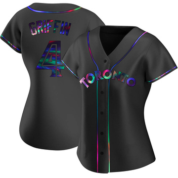 Replica Alfredo Griffin Women's Toronto Blue Jays Black Holographic Alternate Jersey
