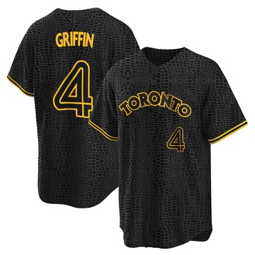 Replica Alfredo Griffin Youth Toronto Blue Jays Black Snake Skin City Jersey