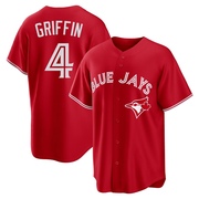 Replica Alfredo Griffin Youth Toronto Blue Jays Red Canada Day Jersey