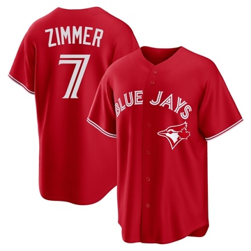 Replica Bradley Zimmer Youth Toronto Blue Jays Red Canada Day Jersey