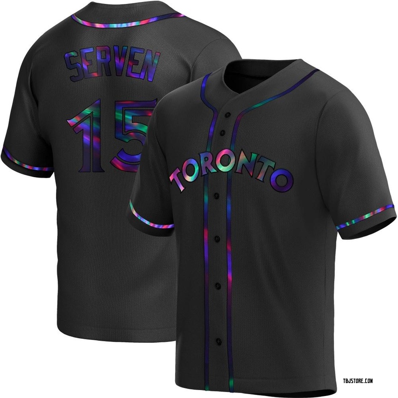 Replica Brian Serven Men's Toronto Blue Jays Black Holographic Alternate Jersey