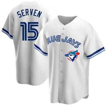 Replica Brian Serven Men's Toronto Blue Jays White Home Cooperstown Collection Jersey
