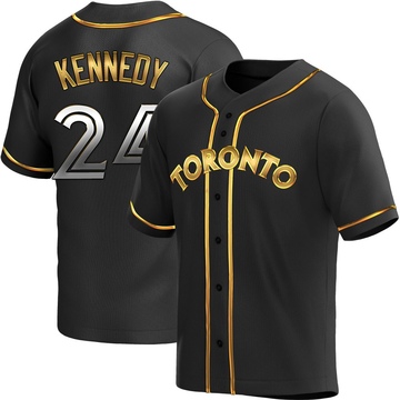 Replica Buddy Kennedy Men's Toronto Blue Jays Black Golden Alternate Jersey