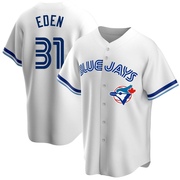 Replica Cam Eden Men's Toronto Blue Jays White Home Cooperstown Collection Jersey