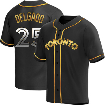 Replica Carlos Delgado Men's Toronto Blue Jays Black Golden Alternate Jersey
