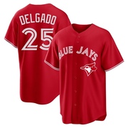Replica Carlos Delgado Youth Toronto Blue Jays Red Canada Day Jersey