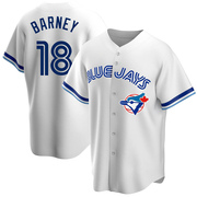 Replica Darwin Barney Men's Toronto Blue Jays White Home Cooperstown Collection Jersey