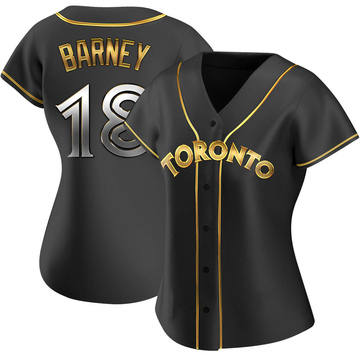 Replica Darwin Barney Women's Toronto Blue Jays Black Golden Alternate Jersey