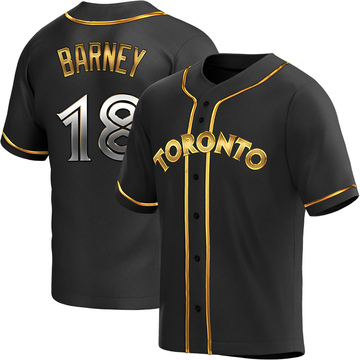 Replica Darwin Barney Youth Toronto Blue Jays Black Golden Alternate Jersey