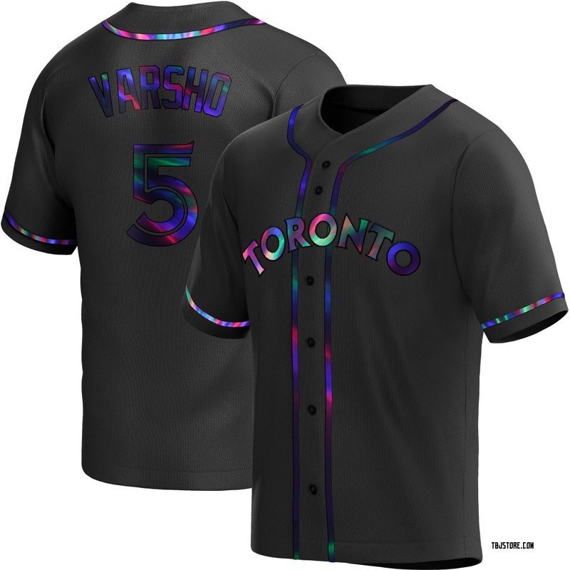 Replica Daulton Varsho Men's Toronto Blue Jays Black Holographic Alternate Jersey