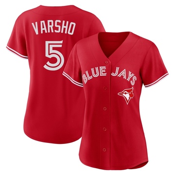 Replica Daulton Varsho Women's Toronto Blue Jays Red Canada Day Jersey