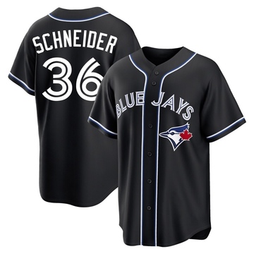 Replica Davis Schneider Youth Toronto Blue Jays Black Fashion Out Jersey