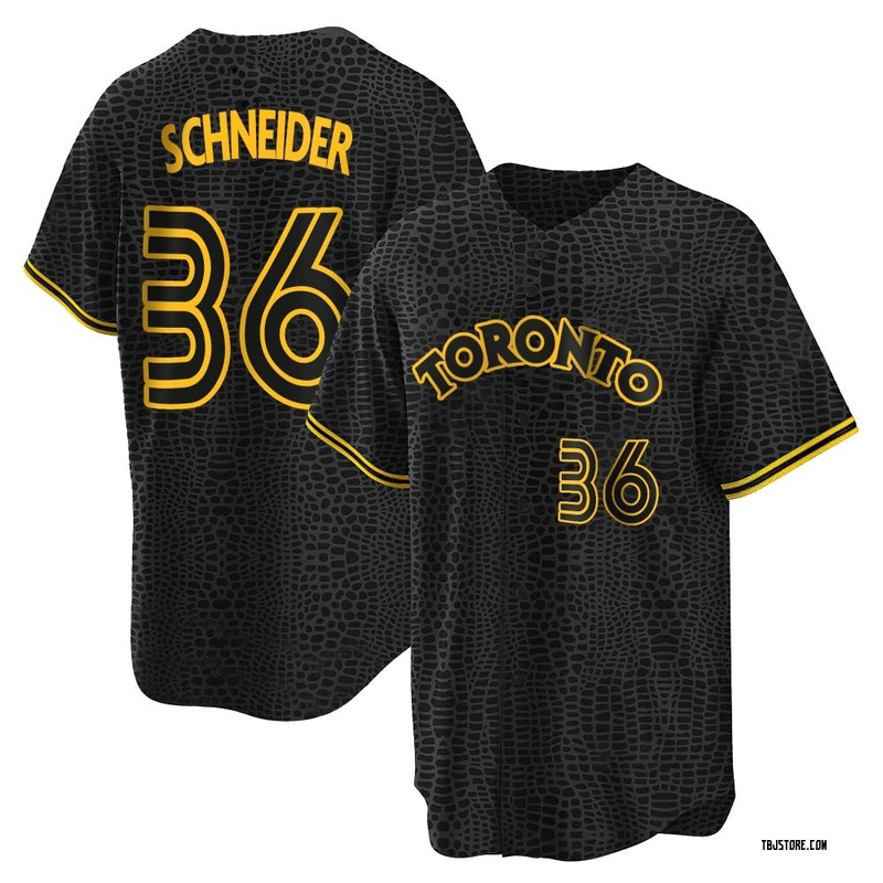 Replica Davis Schneider Youth Toronto Blue Jays Black Snake Skin City Jersey