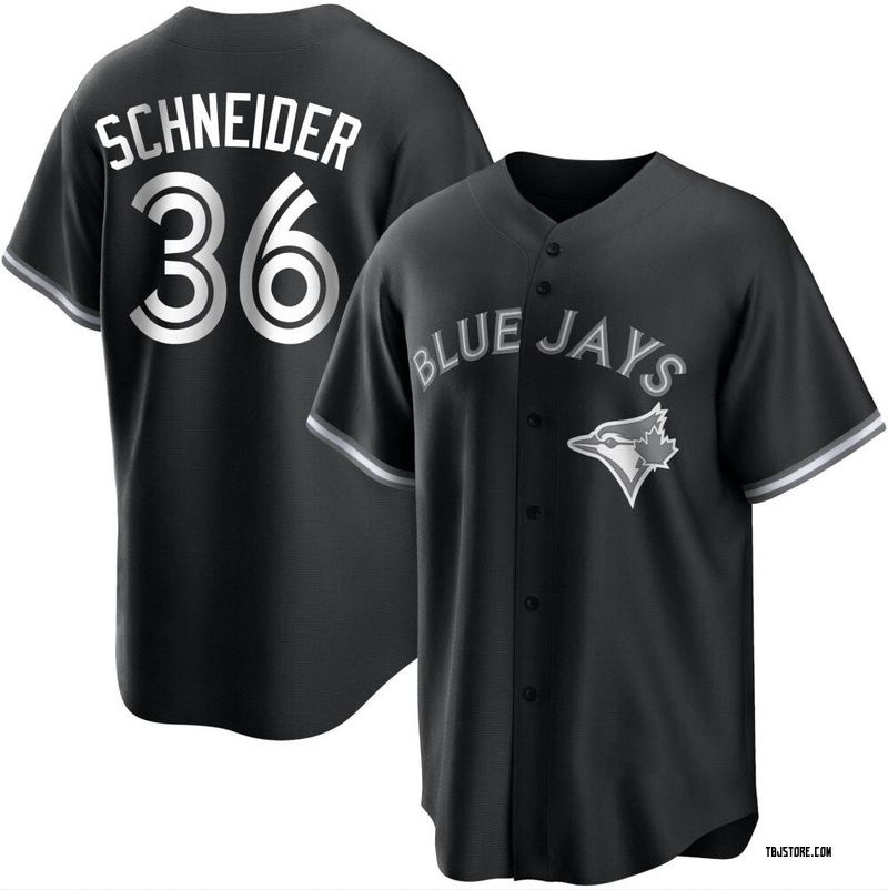 Replica Davis Schneider Youth Toronto Blue Jays White Black/ Jersey