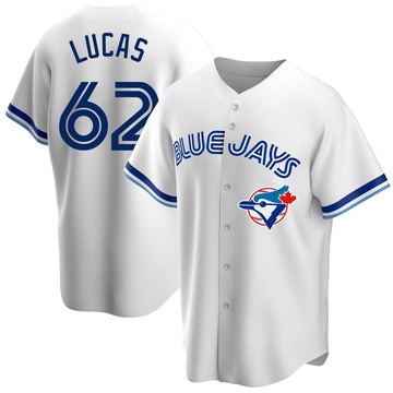 Replica Easton Lucas Youth Toronto Blue Jays White Home Cooperstown Collection Jersey